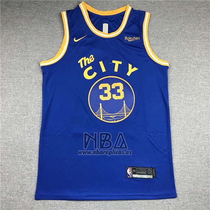 Camiseta Golden State Warriors James Wiseman NO 33 Hardwood Classics 2020 Azul